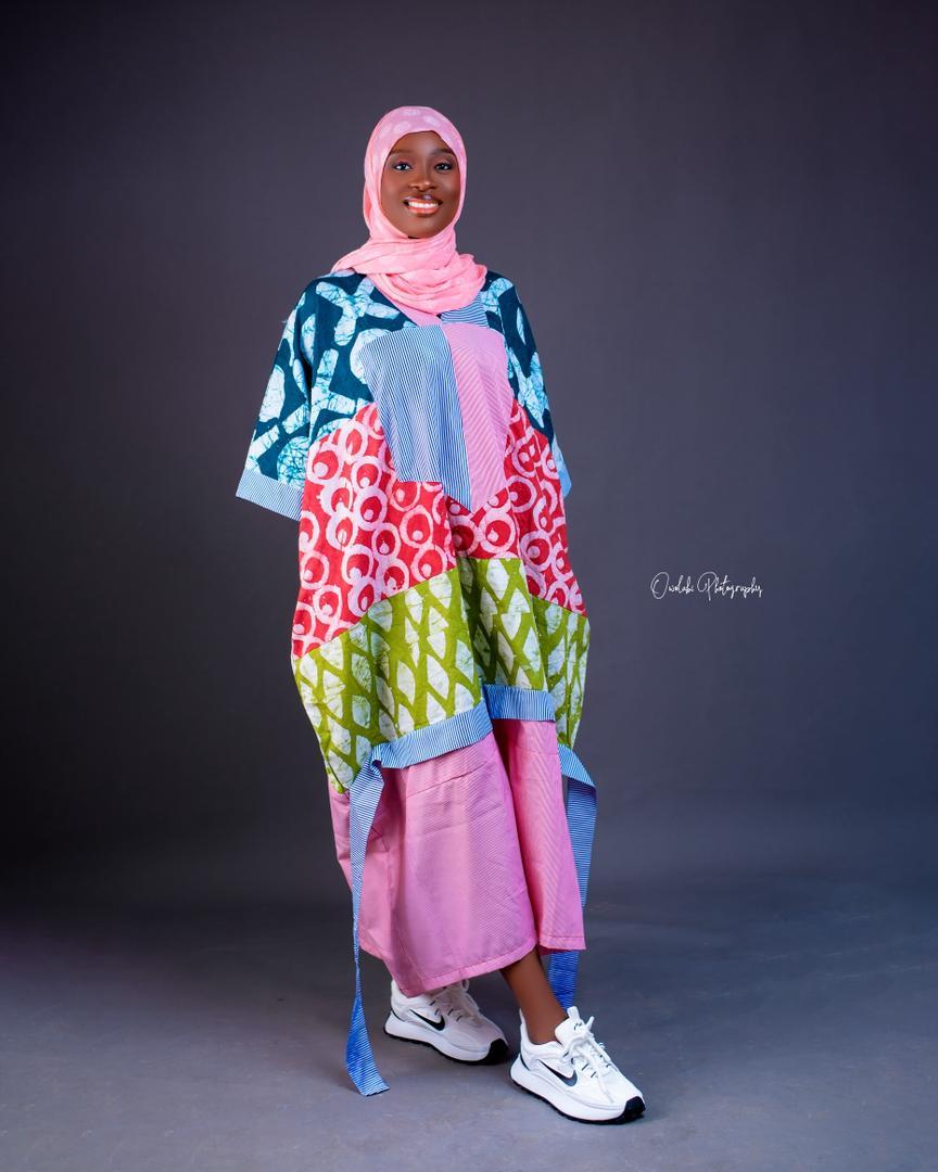 Hand-dyed Adire Silk Dress
