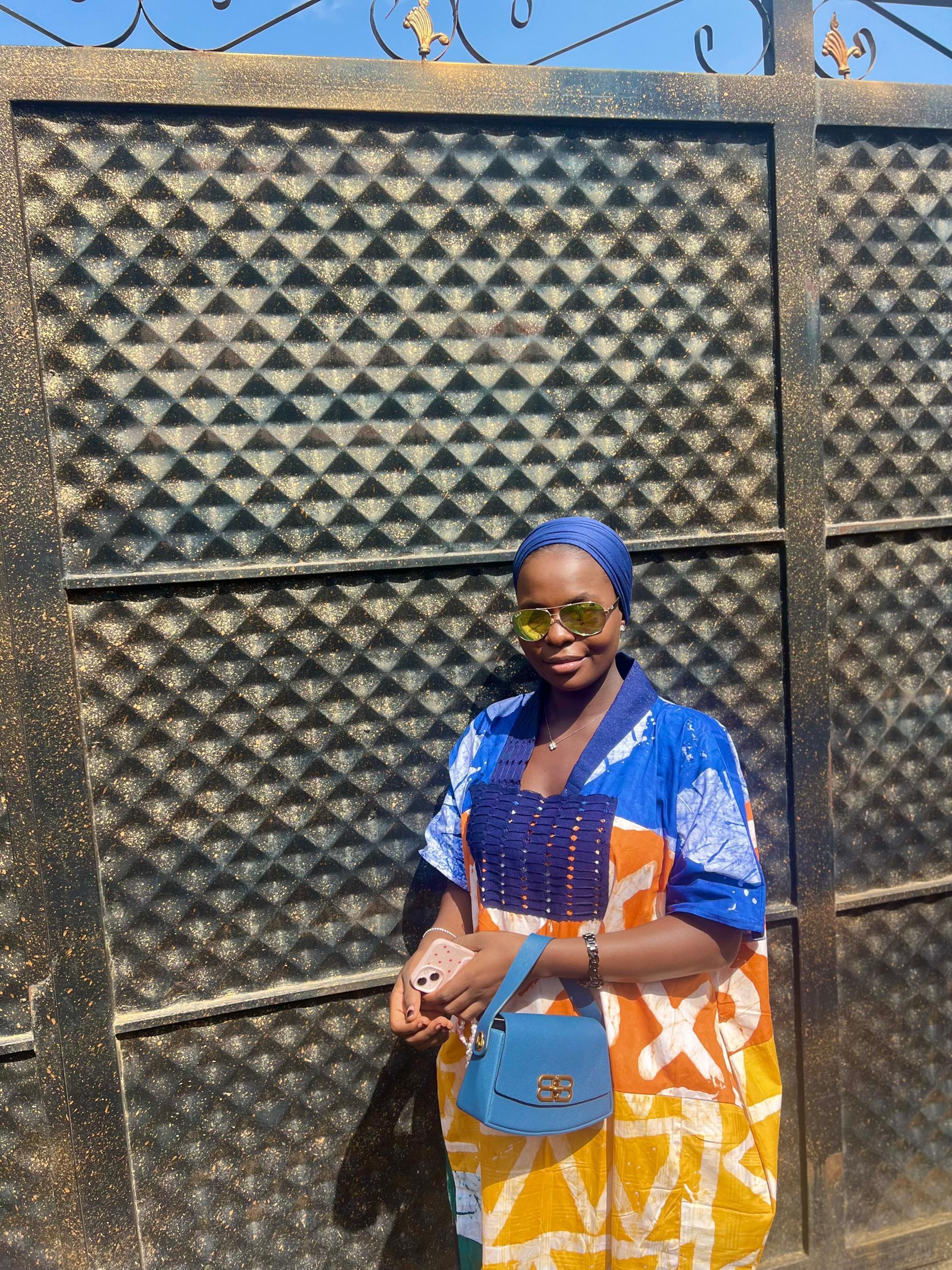 Embellished Silk Adire Bubu