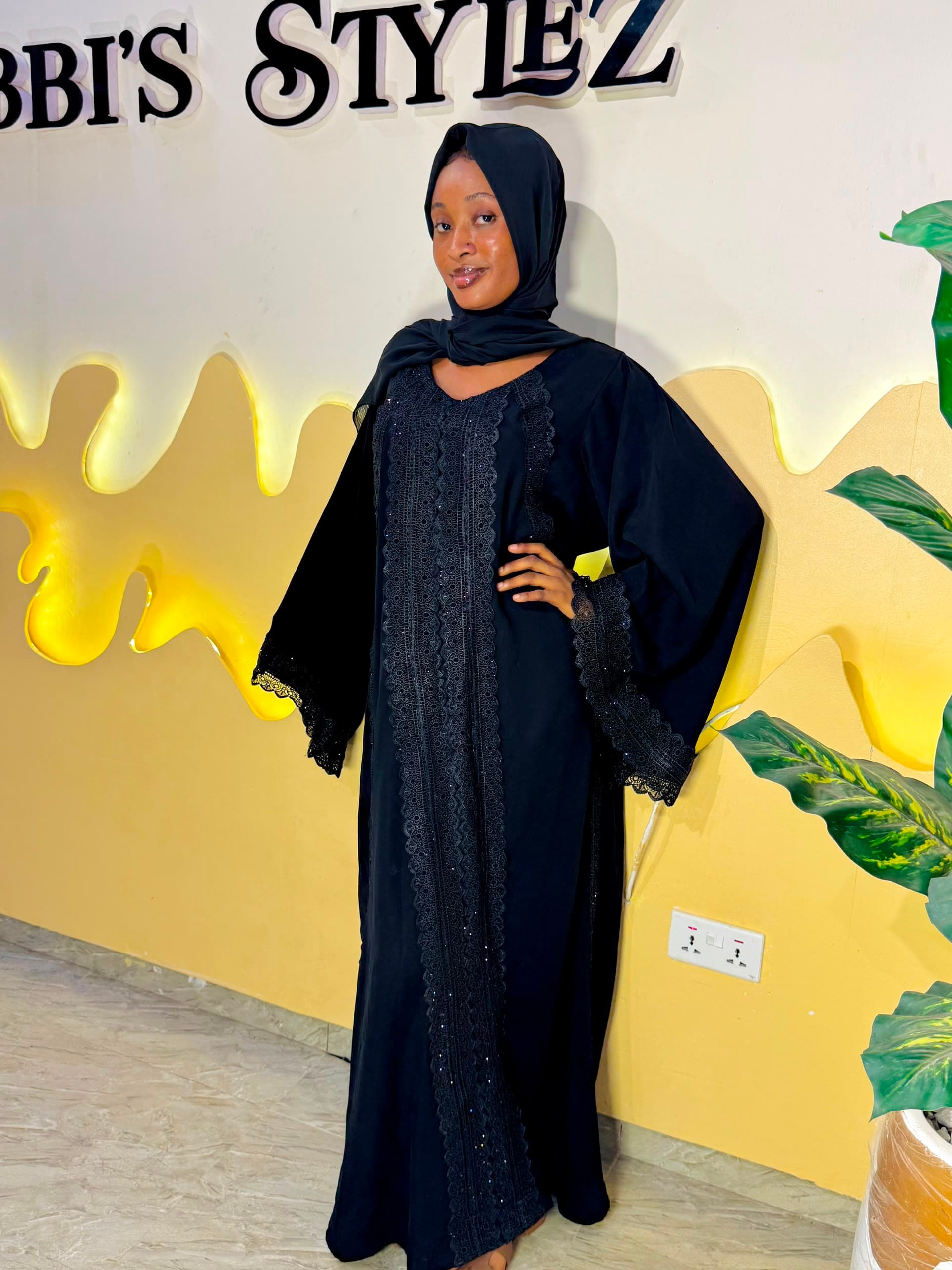 Modest Black Luxury Abaya Gown